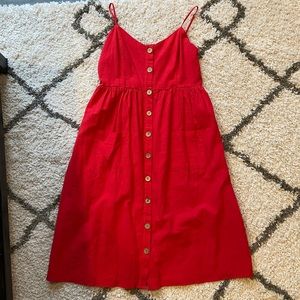 Red Button Down Dress